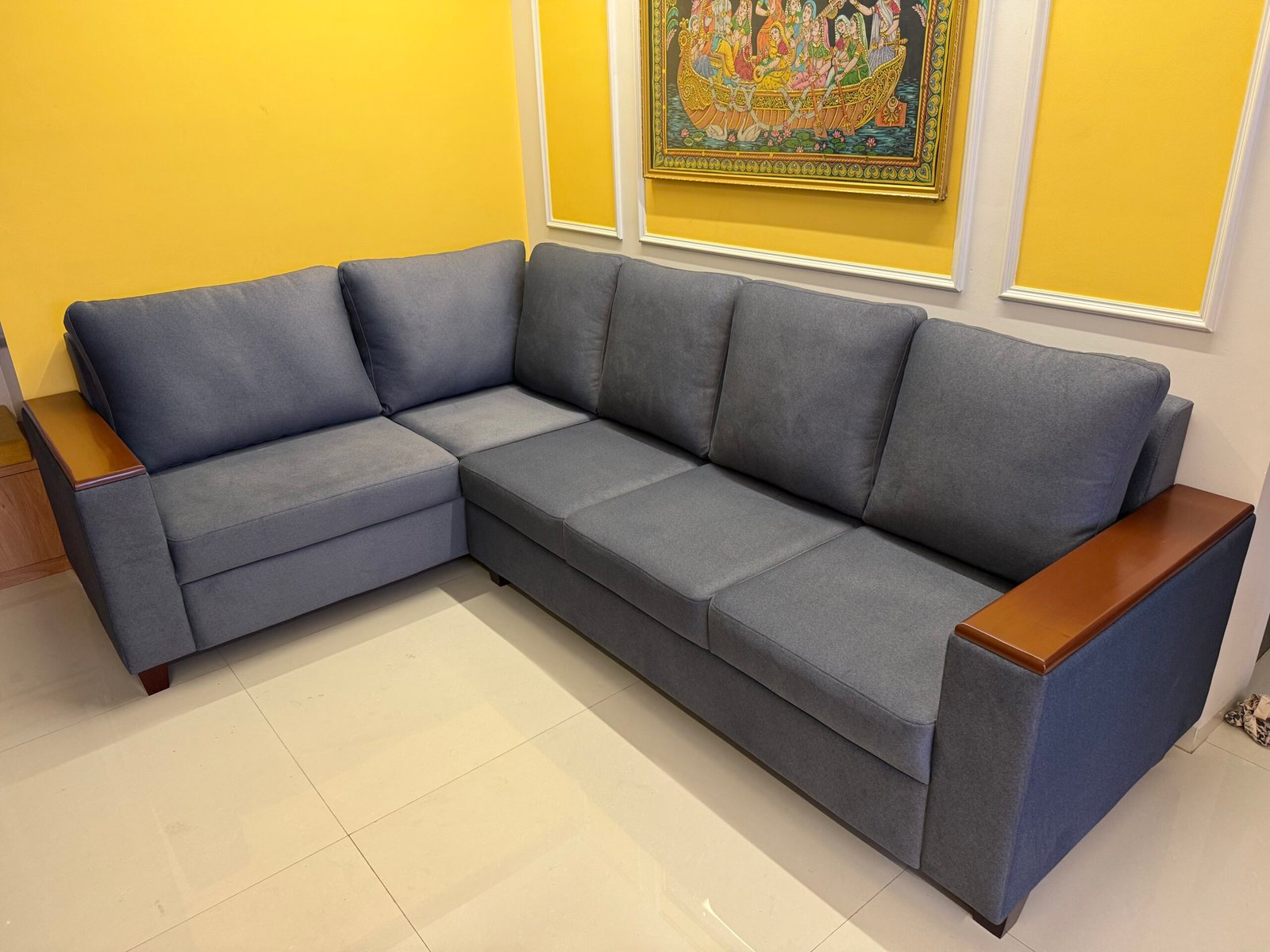 Grey L-shape sofa