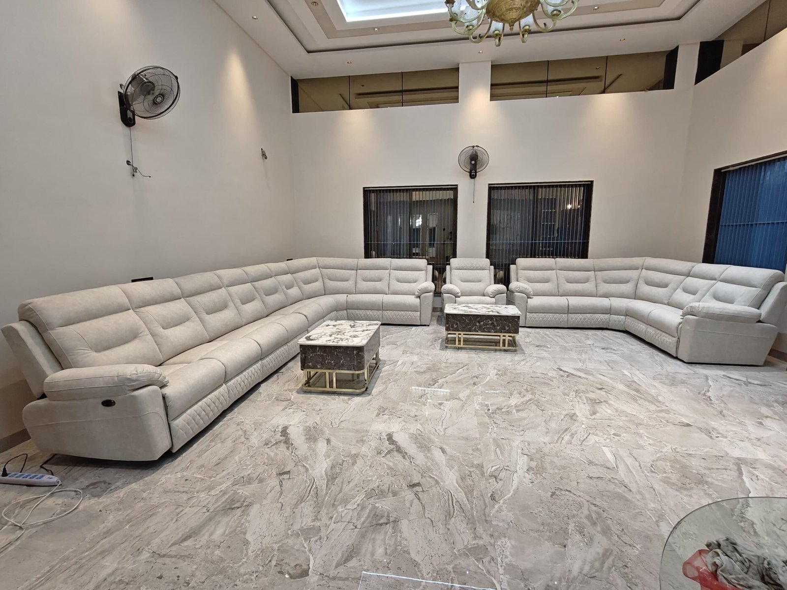 Large custom sectional sofa in a finished living room